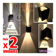 Aplique Exterior Pared Lente Lámpara Led 10w Potente Pack X2