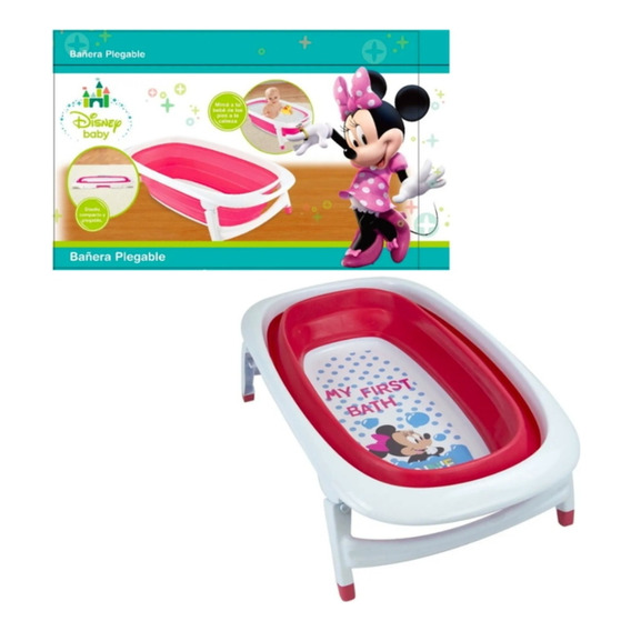 Bañera Plegable Disney Posiciones Tapón Minnie Mickey