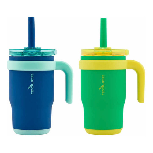 Set Vasos Reduce Para Niños 2 Piezas 414 Ml Color Azul - Verde