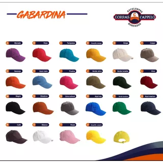 Paquete 10 Gorras Gabardina Colores A Elegir 