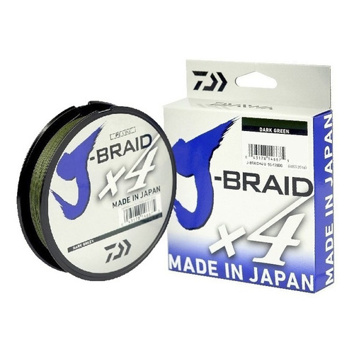 Multifilamento Daiwa J-braid X4 Japon 30 Lbs  150 Yds Pesca Color Verde