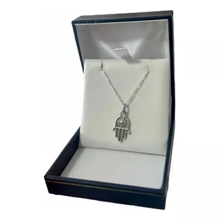 Promo Conjunto Cadena Más Dije Mano De Fatima Plata 925