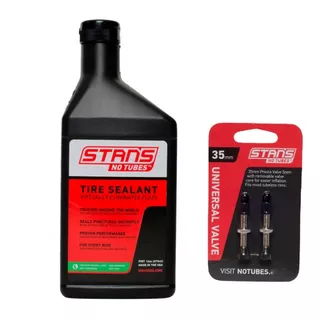 Paquete Stans Notubes Líquido 16oz + Válvulas35mm Tubeless