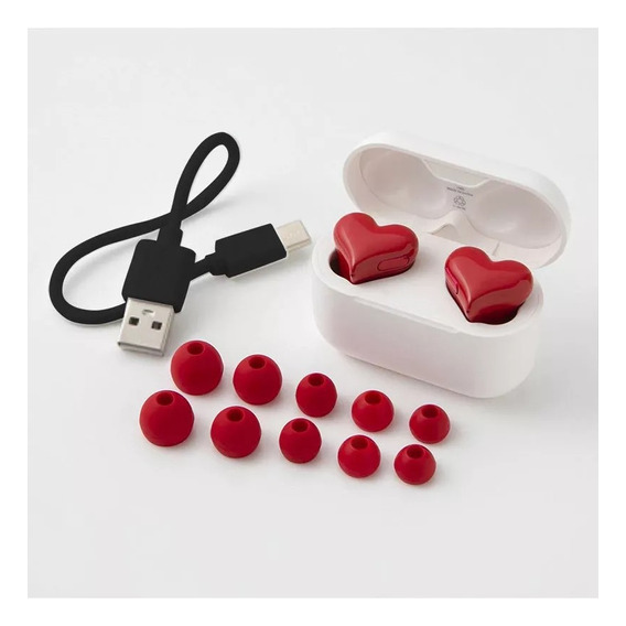 Auriculares Bluetooth En Forma De Corazón Con Cancelación De Color Rojo