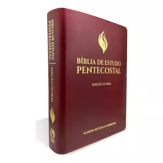 Bíblia De Estudo Pentecostal Edição Global Letras Grandes Com Palavras De Jesus Em Vermelho Capa Luxo Vinho