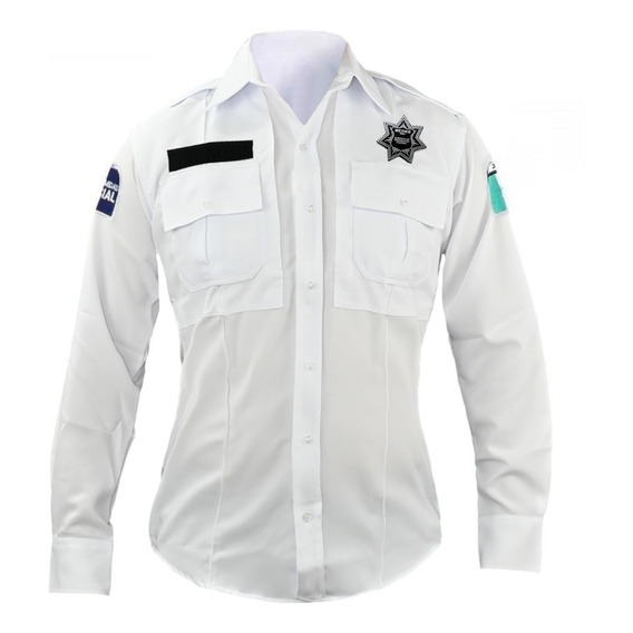 Camisa Tactica Uniforme Policia Cierre Simulado Manga Larga