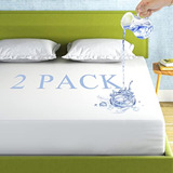 ~? 2 Pack Protector De Colchón Twin Size 100% Impermeable Cu