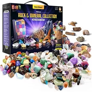 Mega Kit De Coleccion Más De 250 Rocas, Minerales Y Fósiles