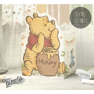 Kit Winnie Pooh Para Imprimir Cumple Pdf Textos Editables 