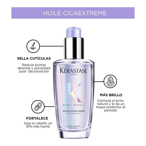  Aceite capilar Kérastase Blond Absolu Huile Cicaextreme reparación de 100mL