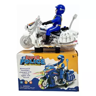 Brinquedo Moto Policia Speed Bate Volta Sirene Luz