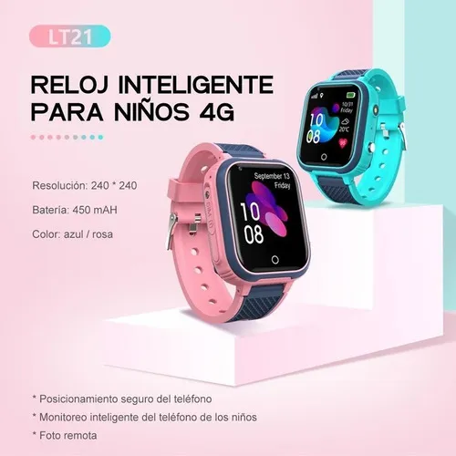  Reloj inteligente 4G para niños, rastreador GPS, reloj