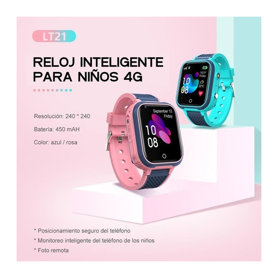 Reloj Gps 4g Kids Smartwatch Localizador Videollamada Niños Color De La Caja Azul