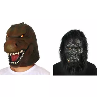 Godzilla Versus Kong Mascaras Godzilla Y King Kong / Gorila Diseño Godzilla Y King Kong Color Negro Y Marrón