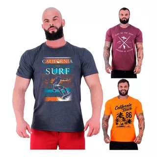 Kit 3 Camisetas Tradicional Mxd Conceito Surf Praia Malibu