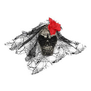 Cranio Com Teias De Aranha Preta Halloween - Contém 1 Unidad