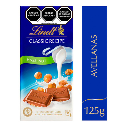 Chocolate Lindt Classic Recipe Avellana 125g