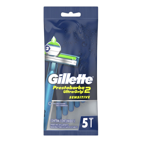 Máquina para afeitar Gillette  Prestobarba UltraGrip2 Sensitive descartable 5 u
