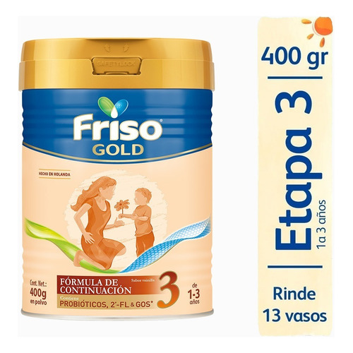 Leche de fórmula en polvo Friso Gold 3 en lata de 400g - 12 meses a 3 años