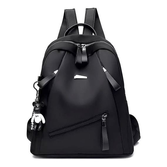 Mochila casual Kivian Fashion KV1410 color negro diseño lisa 10L