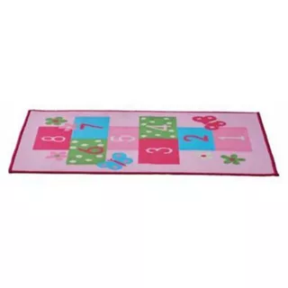 Alfombra Decohogar Rosa Niñes Números Corazón Flores 60x90cm