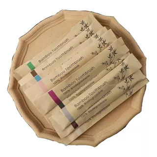Cepillos De Dientes De Bambú, 100% Biodegradables Multicolor