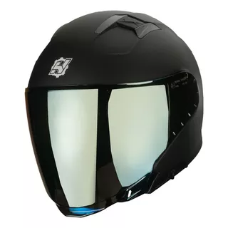 Casco Para Moto Hax Emerald Jet 3/4 Sólido Ece R22.06 Negro Mate Black S