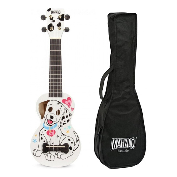 Ukelele Mahalo Ma1dawt Soprano Dalmata Blanco Con Funda