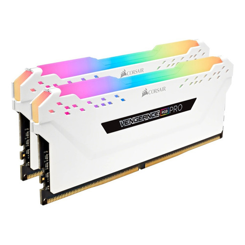 Memoria RAM Vengeance RGB Pro gamer color blanco 16GB 2 Corsair CMW16GX4M2A2666C16