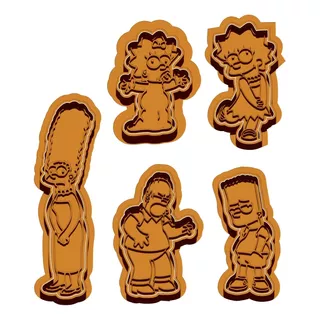 Set 5 Cortadores Galletas / Fondant Los Simpson Cookiecutter