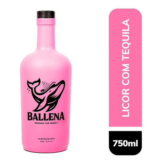 Ballena licor creme de morango com tequila 750ml