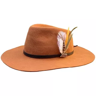 Sombrero Australiano Fieltro Pluma Compañia De Sombreros 