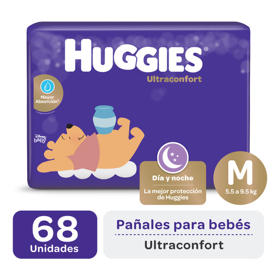 Huggies Ultraconfort M pañales 68 unidades