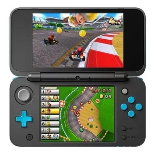 Nintendo 3ds New 2ds Xl Mario Kart 7 Bundle Color  Negro Y Turquesa