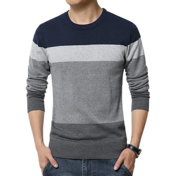 Men's Casual Striped Knit Sweater 2024