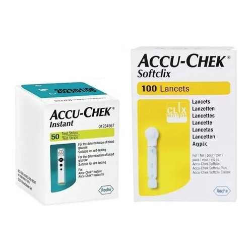 Tiras Reactivas Accu-chek Instant X50 Unidades Mas 100 Lancetas Color Blanco