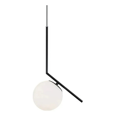  Colgante 1 Luz Ballon Negro Globo Opal Apto Led E27 Ld Negro