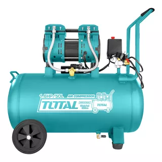 Compresor 50l Sin Aceite Industrial Total Tcs1120508-4 1.6hp Color Turquesa Fase Eléctrica Monofásica Frecuencia 50hz