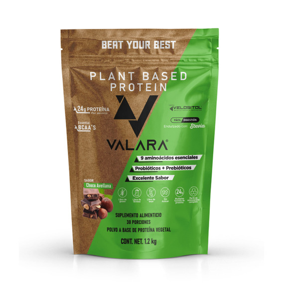 Suplemento En Polvo Valara Proteína Vegana 1.2kg Sabor Choco Avellana