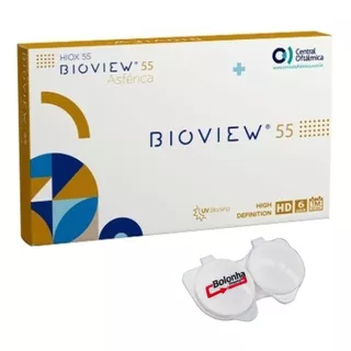 Lente De Contato Asferica Bioview 55 Hd - Grau Alto E Baixo