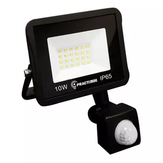 Reflector Led 10w Con Sensor De Movimiento Exterior Ip65 Color De La Carcasa Negro Color De La Luz Blanco Frío 220v