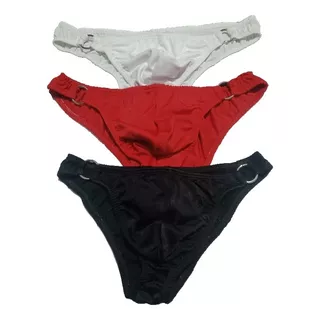 3 Bikinis Sexis De Hombre Con Argollas Laterales Con Forro