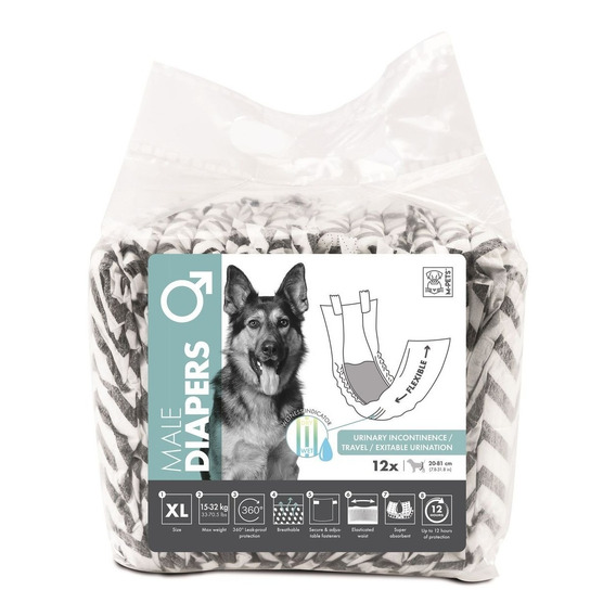 Pañales Para Perros - Macho - Talle Xl - Pack 12 Unidades