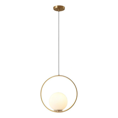  Colgante 1 Luz Marsella R Dorado Globo Opal Apto Led E27 Ld Dorado