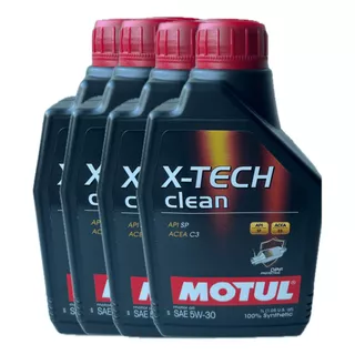 Kit Óleo Motul X-tech Clean 5w-30 Api Sp Acea C3 4 Litros