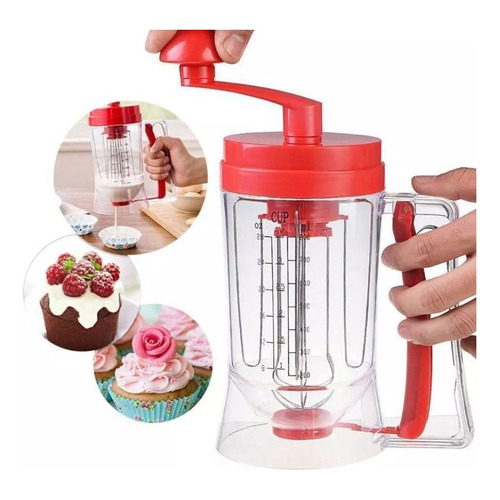 Mezclador Para Pan Cake Dosificador Pancake Machine Color Rojo