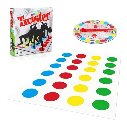 Juego Twister De Suelo – Alfombra De Plástico Con Ruleta Manual – Clásico Juego De Equilibrio Para 2 O Más Jugadores – Ideal Para Interiores, Exteriores Y Fiestas – Regalo Para Niños Y Adultos