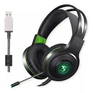 Auriculares Gamer Con Micro Vincha Usb 7.1 Canales Con Luz