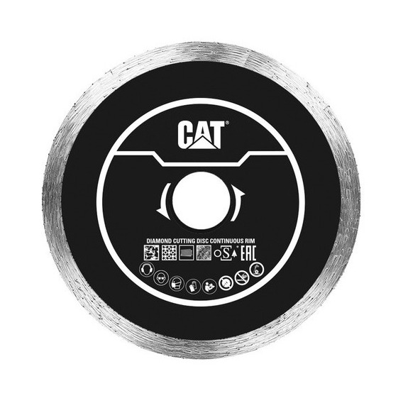 Disco Diamantado Continuo Amoladora 115mm Cat Porcelanato Color Negro