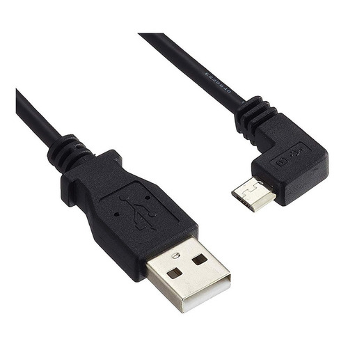 Cable Usb A Microusb 90 Grados Codo Compatible Celular Ps4 Color Negro